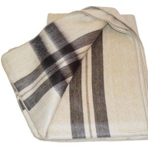 Handmade Alpaca blanket - Beige and Cream